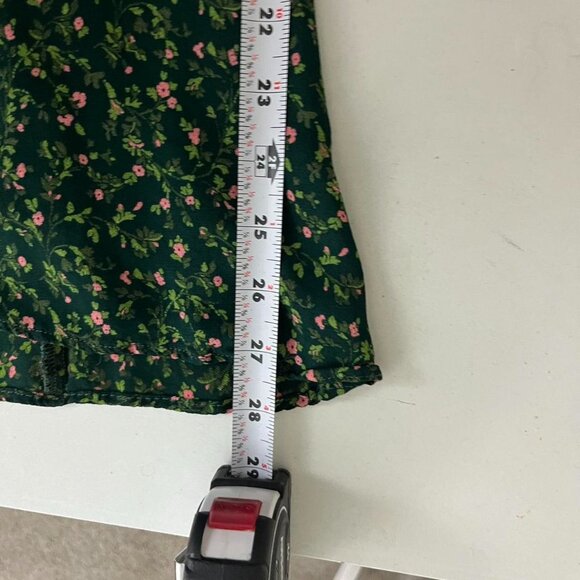 New Reformation Niara Tie Straps Smocked Floral Mini Dress In Coriander - Picture 5 of 8